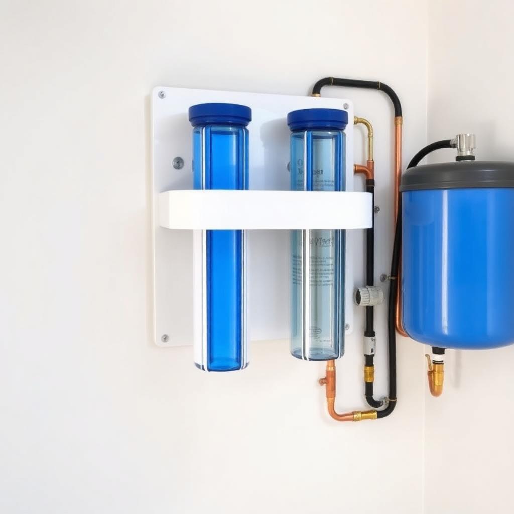 Kalkfilter installerat under diskbänken på Costa del Sol
